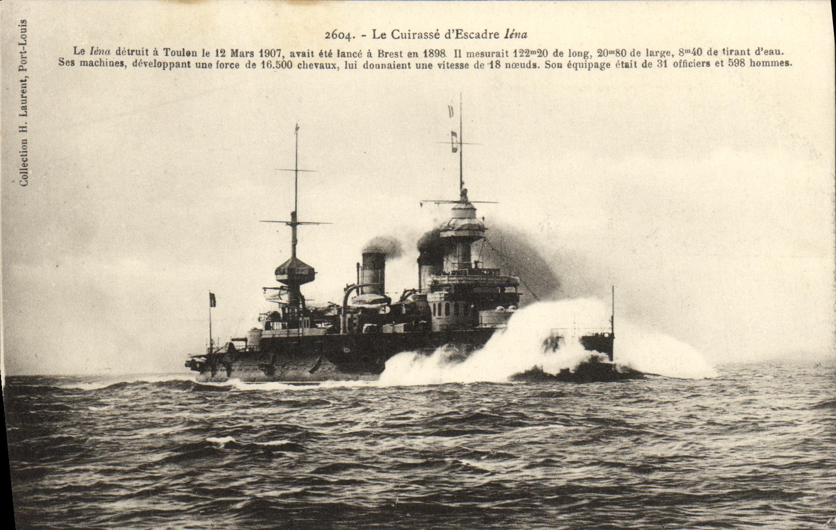 VINTAGE POSTCARD Toulon armours It D squadron Iena Bateau