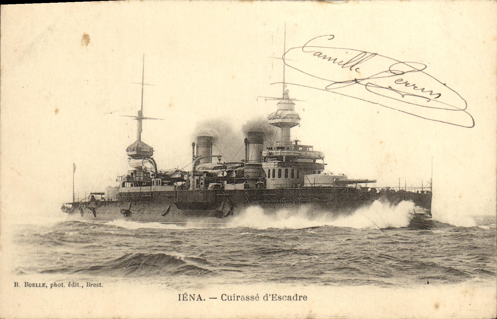 VINTAGE POSTCARD Iena Armours D Escadre Boat