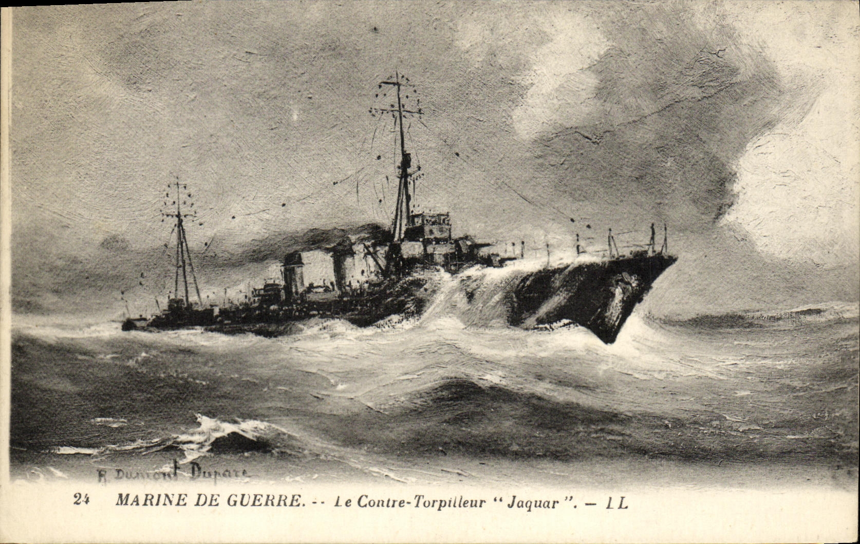 CPA Bateau Guerre Le Contre Torpilleur Jaguar par R Dumont Dupare