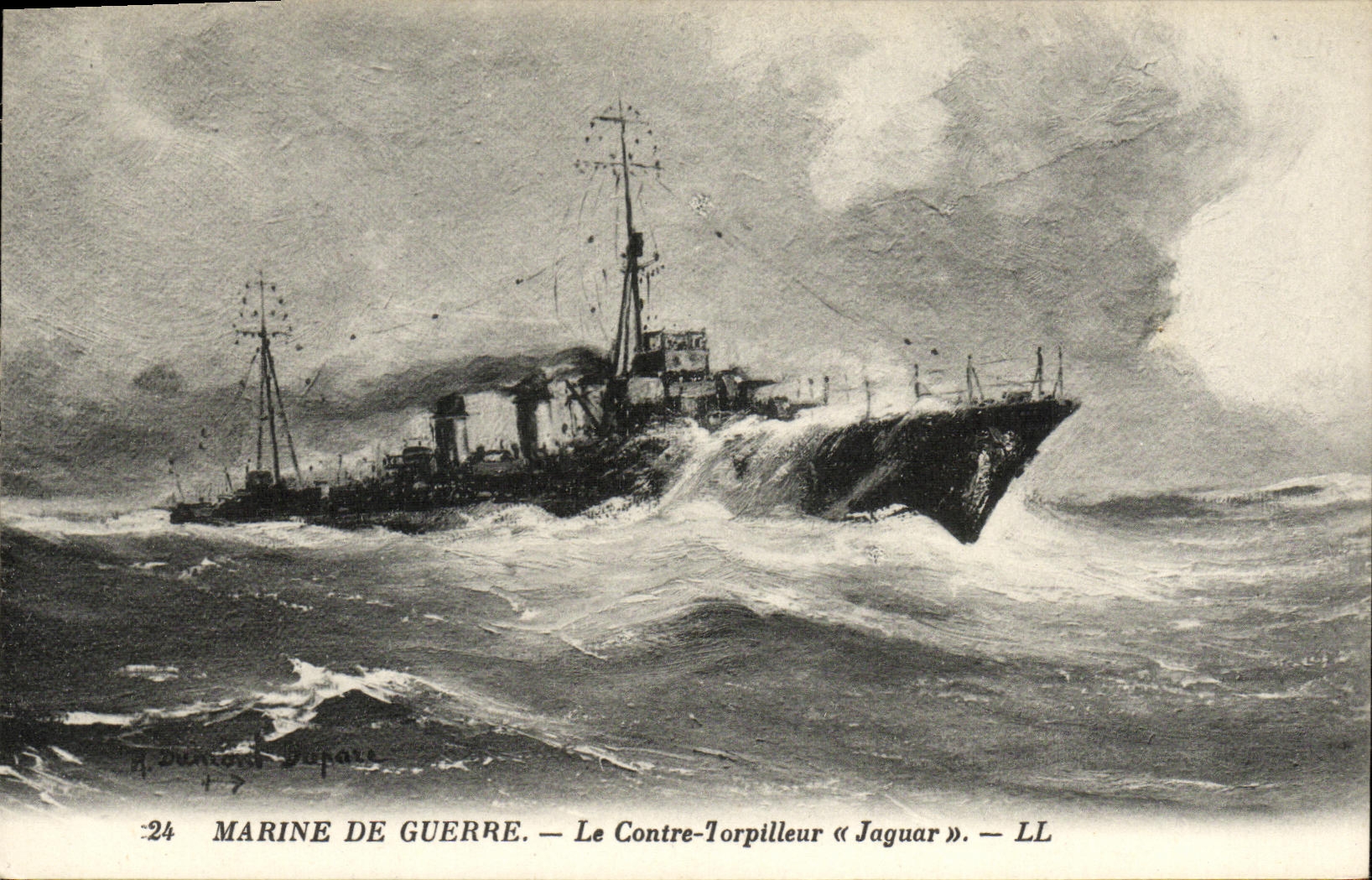 CPA Bateau Guerre Le Contre Torpilleur Jaguar par R Dumont Dupare
