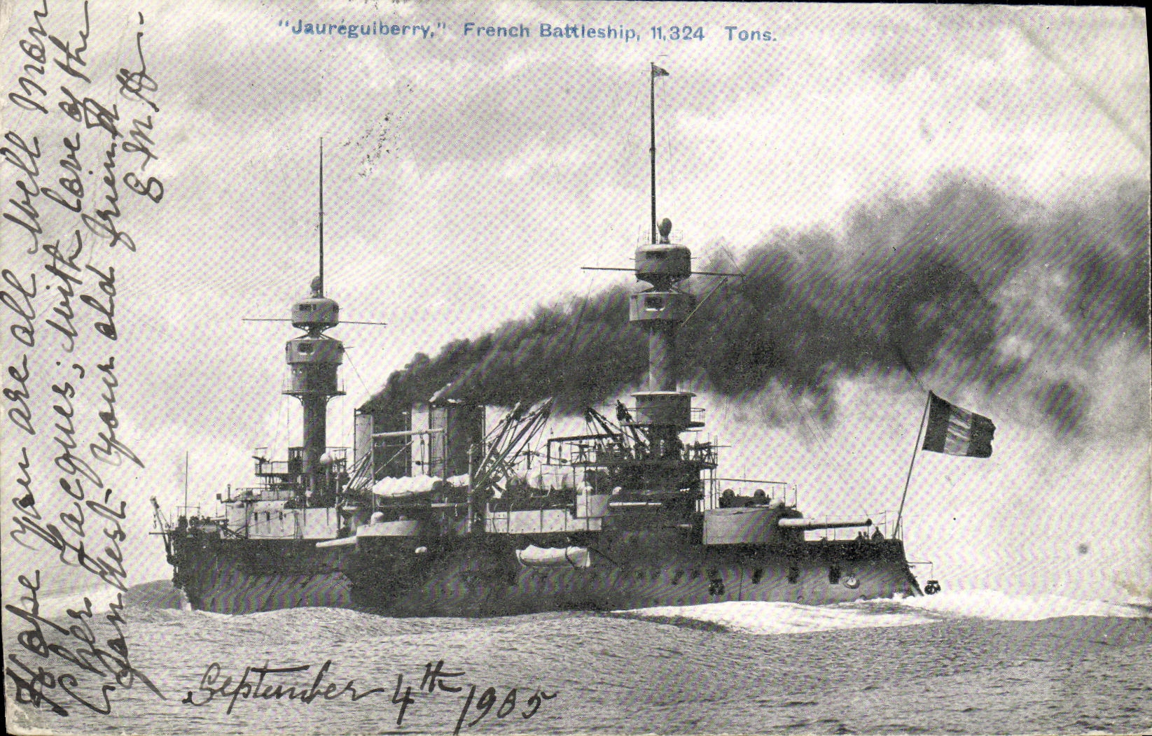 CPA Bateau Guerre Jaureguiberry French Battleship