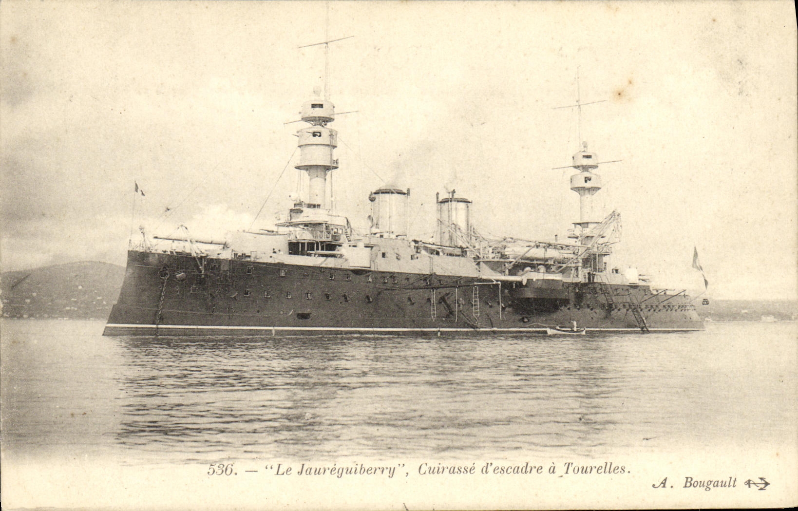 CPA Bateau Guerre Le Jaureguiberry Cuirasse d escadre a Tourelles
