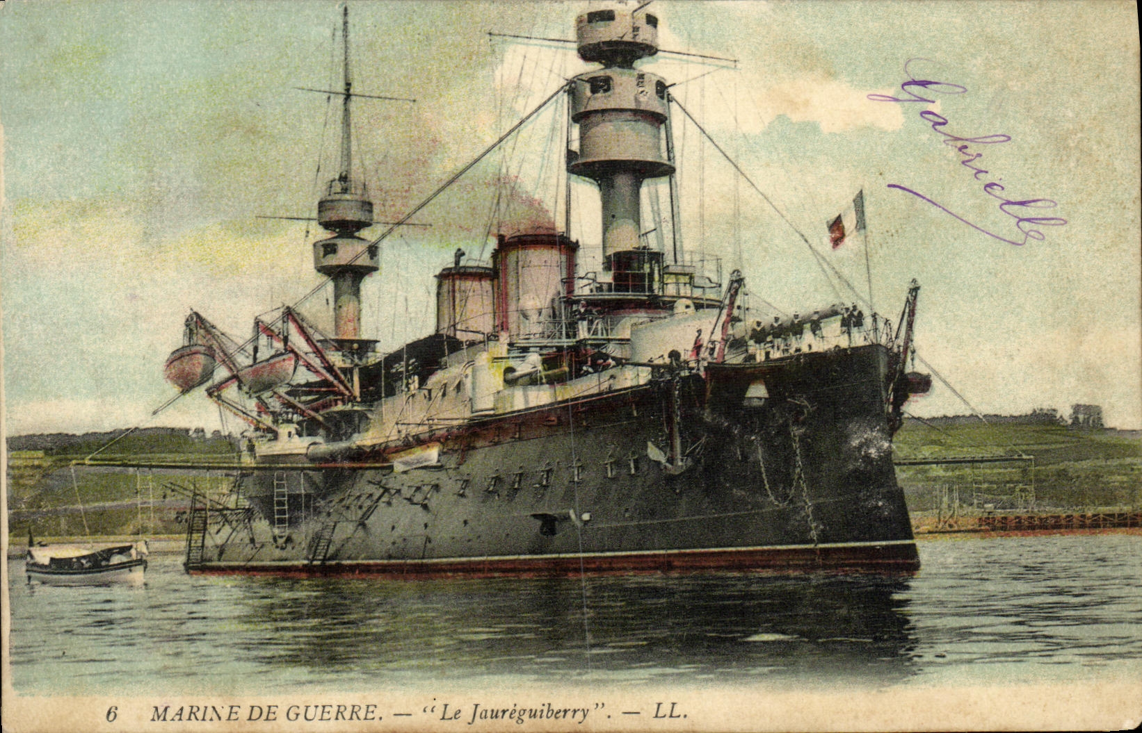 VINTAGE POSTCARD Boat War Navy Jaureguiberry