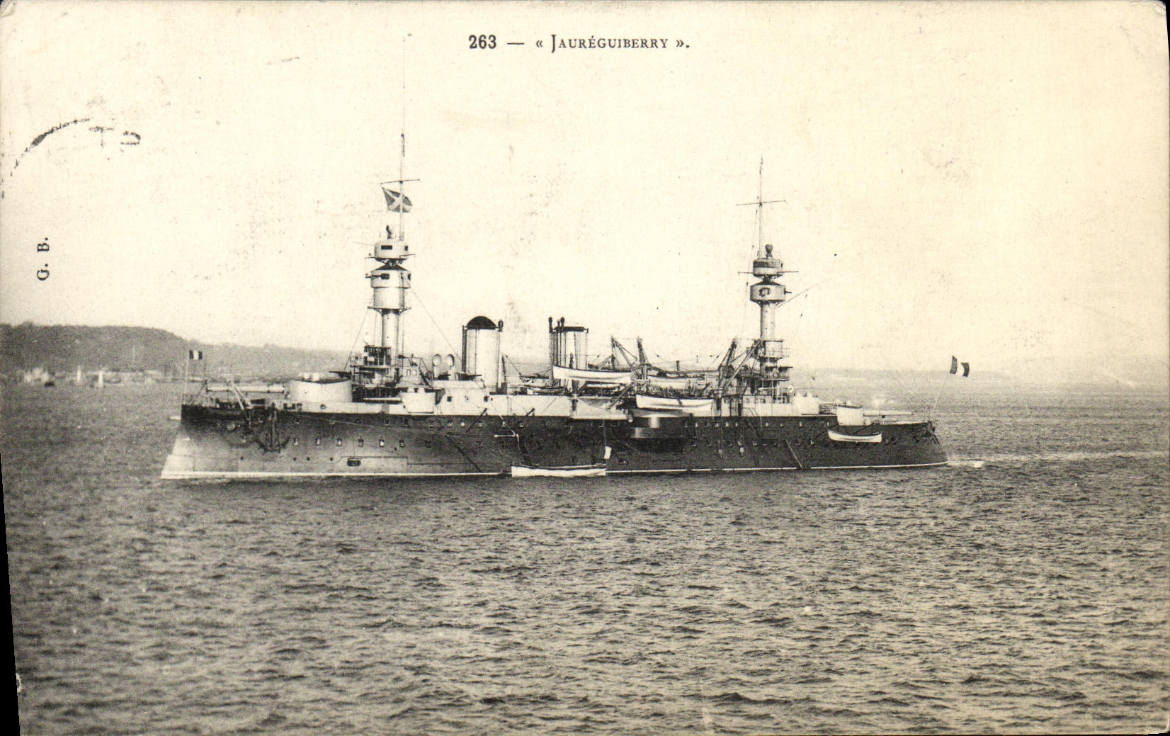 VINTAGE POSTCARD Boat Jaureguiberry War