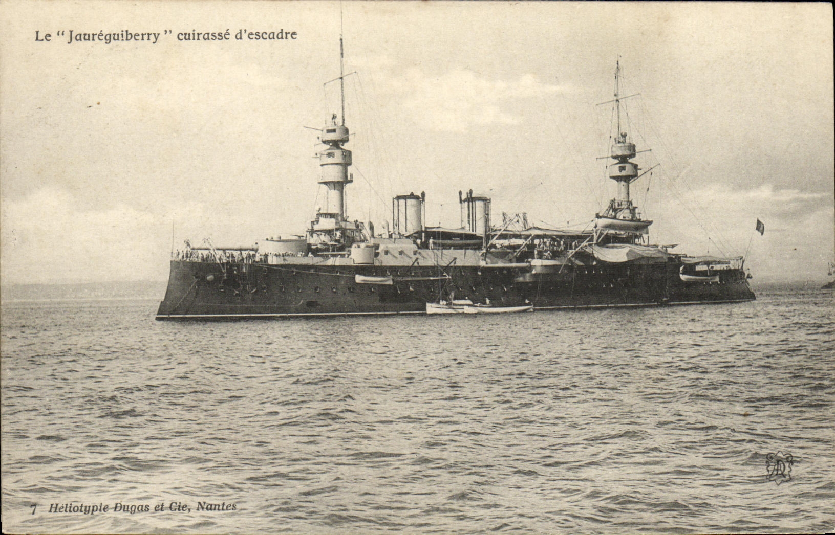 VINTAGE POSTCARD Bateau War Jaureguiberry Armours D squadron