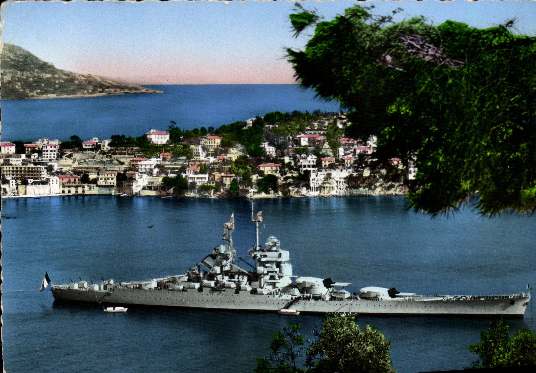 MODERN CARD Bateau War Dimensions D Azure the Jean Bart in Roads of Villefranche on Mer