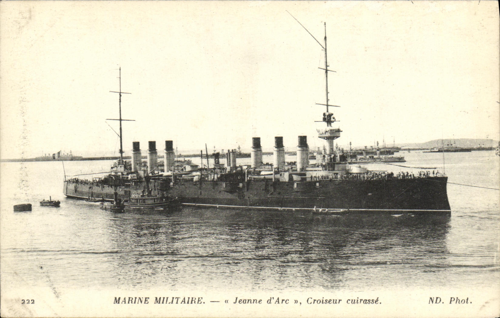 VINTAGE POSTCARD Bateau Navy Jeanne D arc Croiseur Armours D an apprentice Gabier number 408 1917 Brest