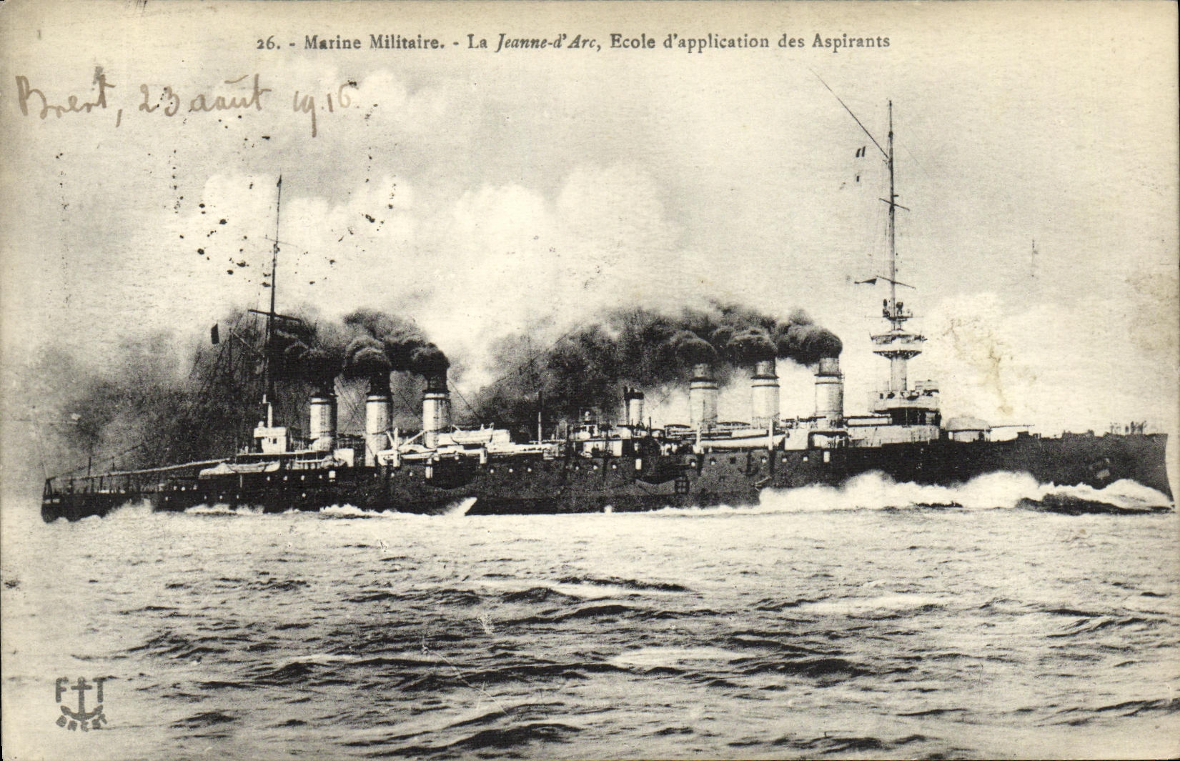 VINTAGE POSTCARD Boat Navy Jeanne D arc School D application of the candidates