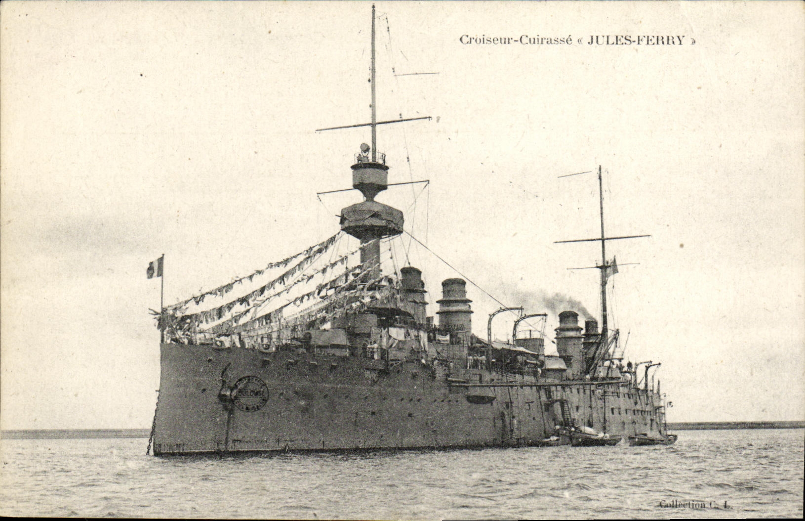 VINTAGE POSTCARD Bateau Cruiser Armours Jules Ferry
