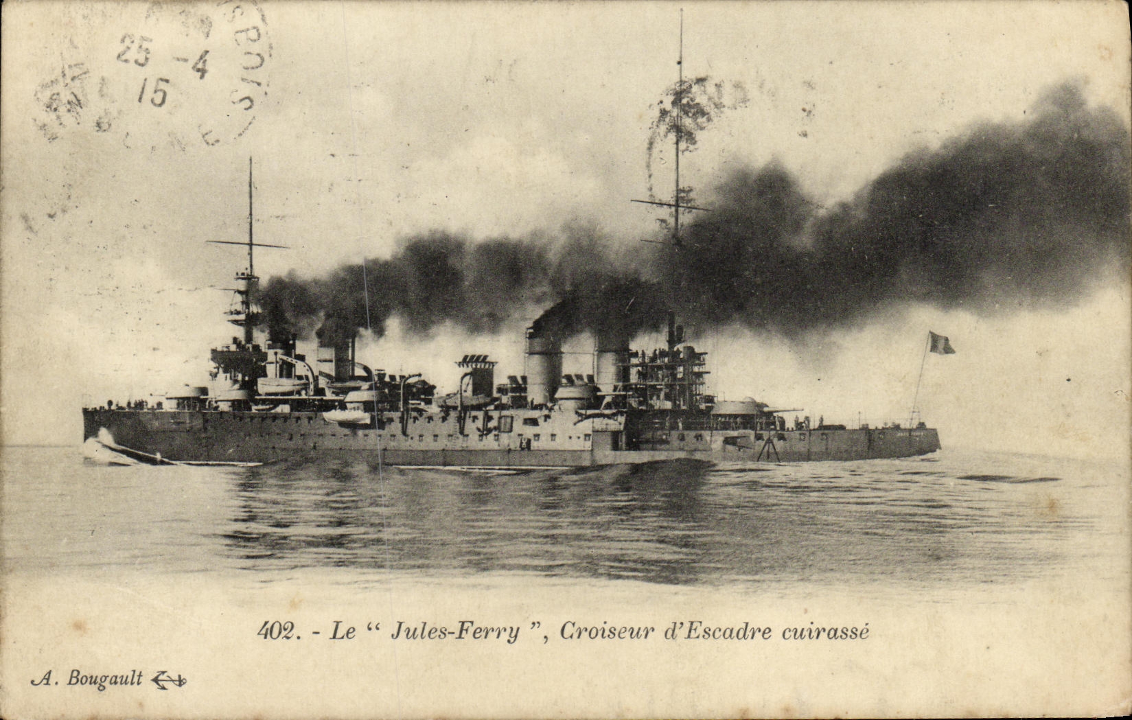 VINTAGE POSTCARD Bateau Cruiser D squadron Armours Jules Ferry