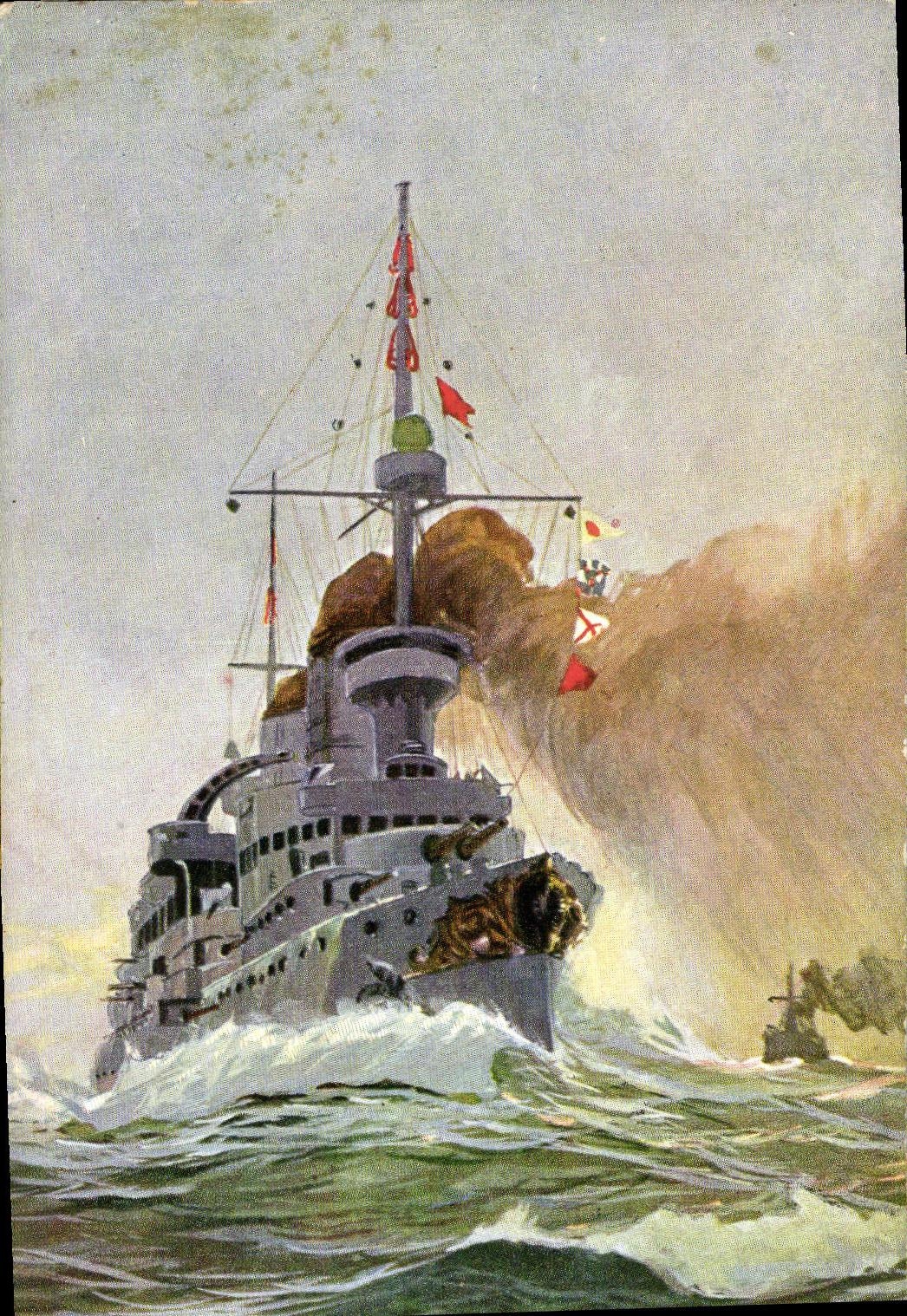 VINTAGE POSTCARD Boat SMS Kaiser WilhelmII