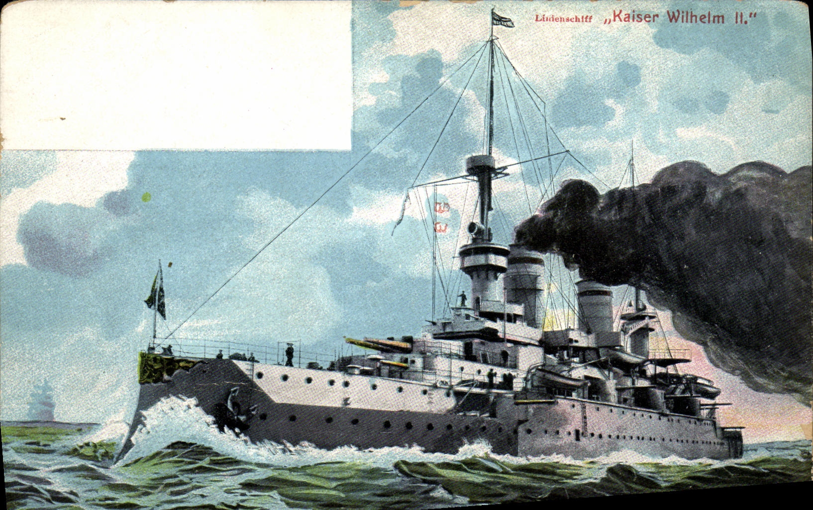 VINTAGE POSTCARD Boat SMS Kaiser Wilhelm II