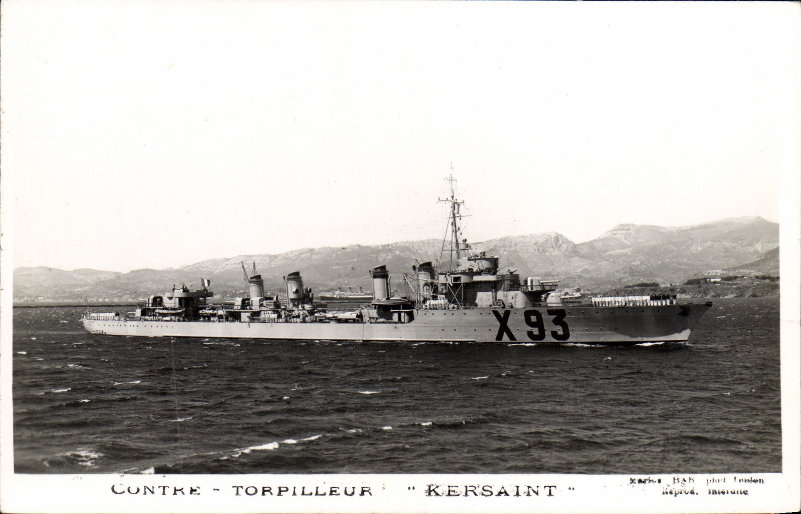 CPSM Boat Against Kersaint destroyer
