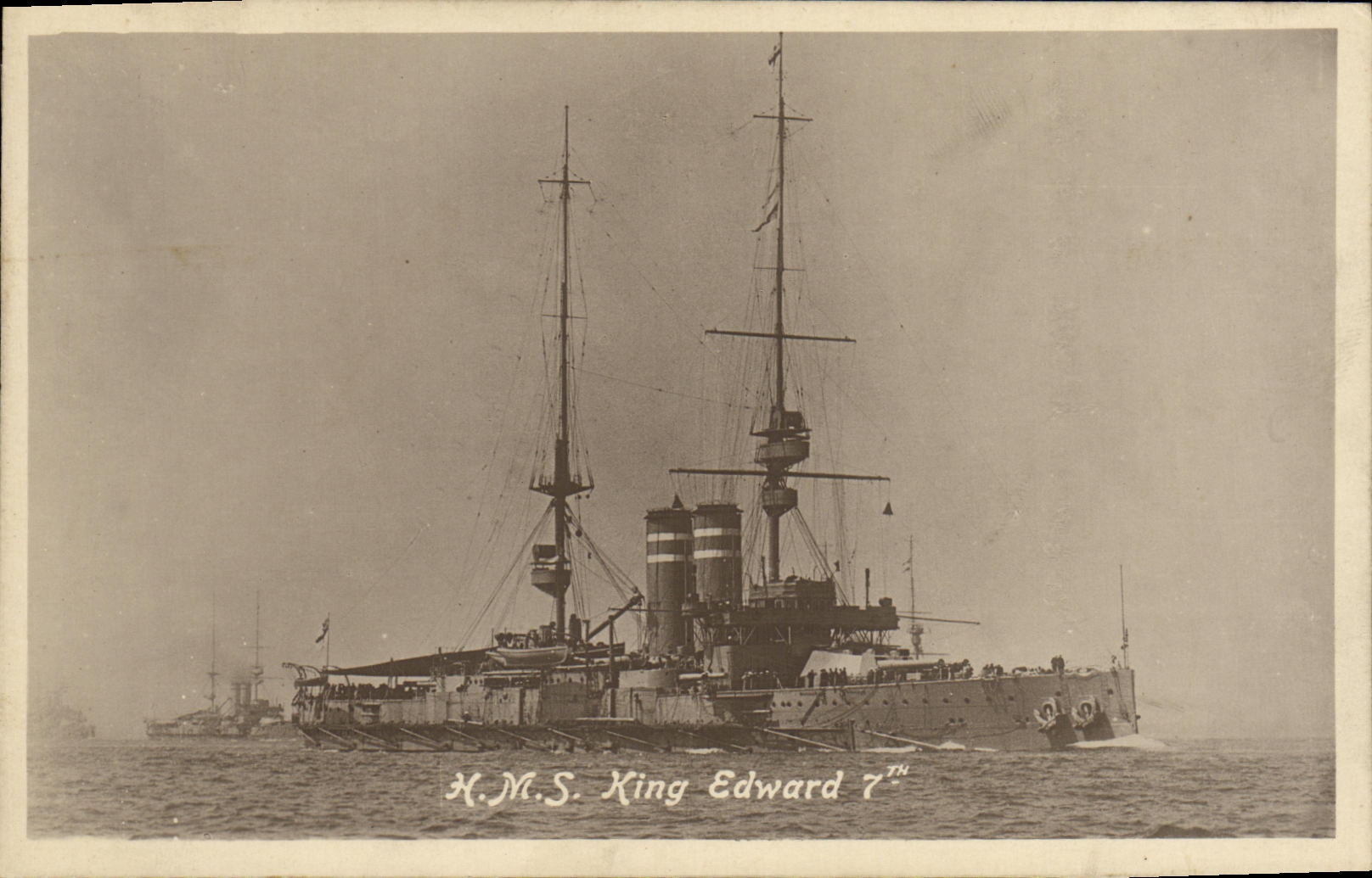 VINTAGE POSTCARD Boat HMS King Edward 7th