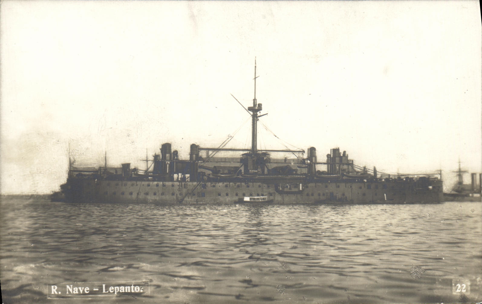 Real photo Boat R Nave Lepanto