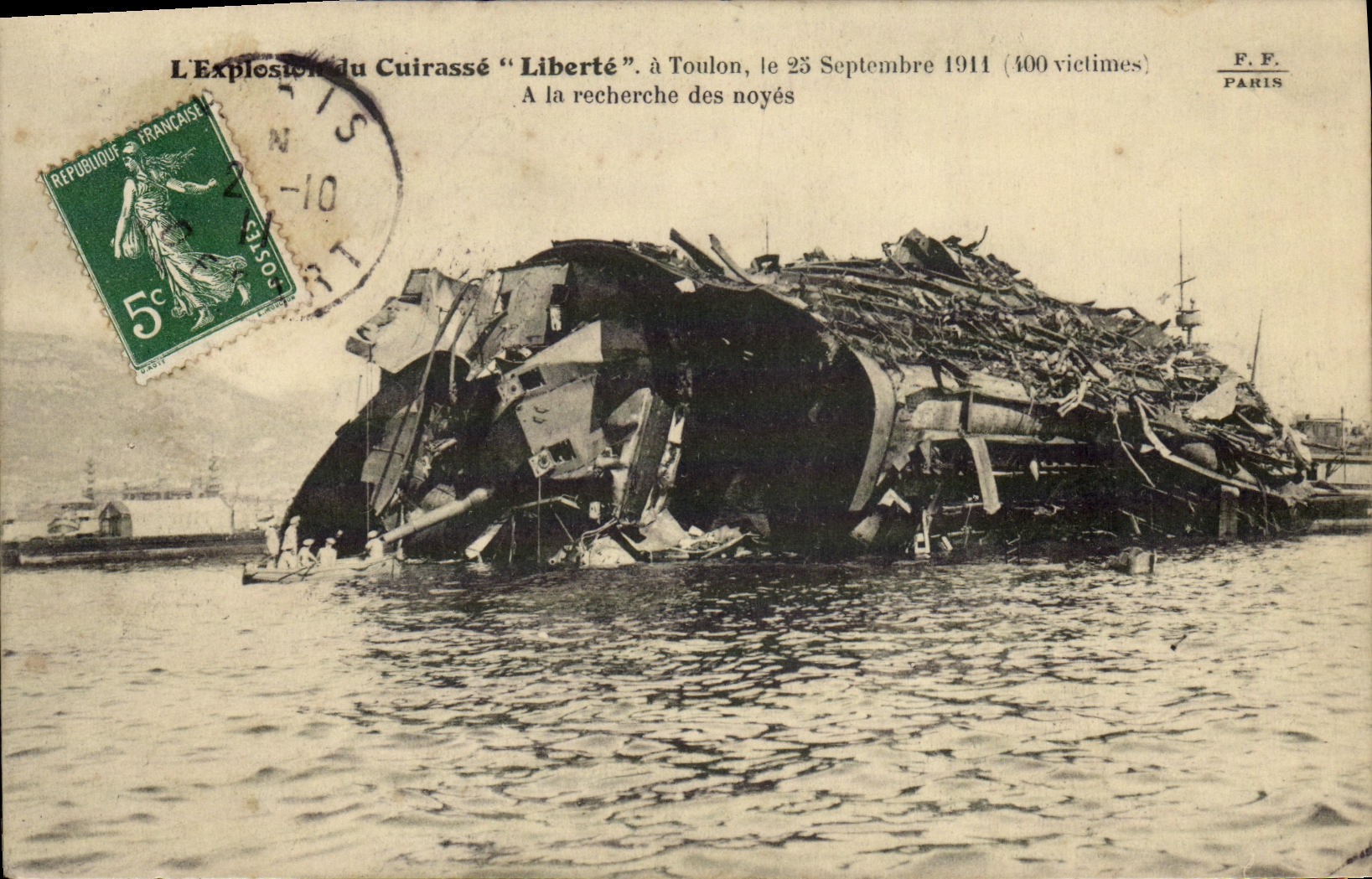 VINTAGE POSTCARD Bateau Explosion of the Liberte armor has seeks it noyes