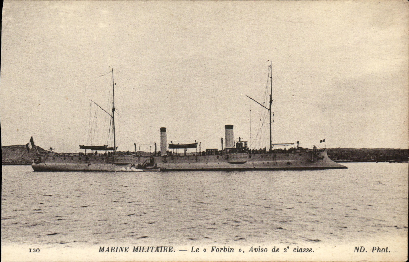 VINTAGE POSTCARD Boat Forbin Sloop of 2nd class