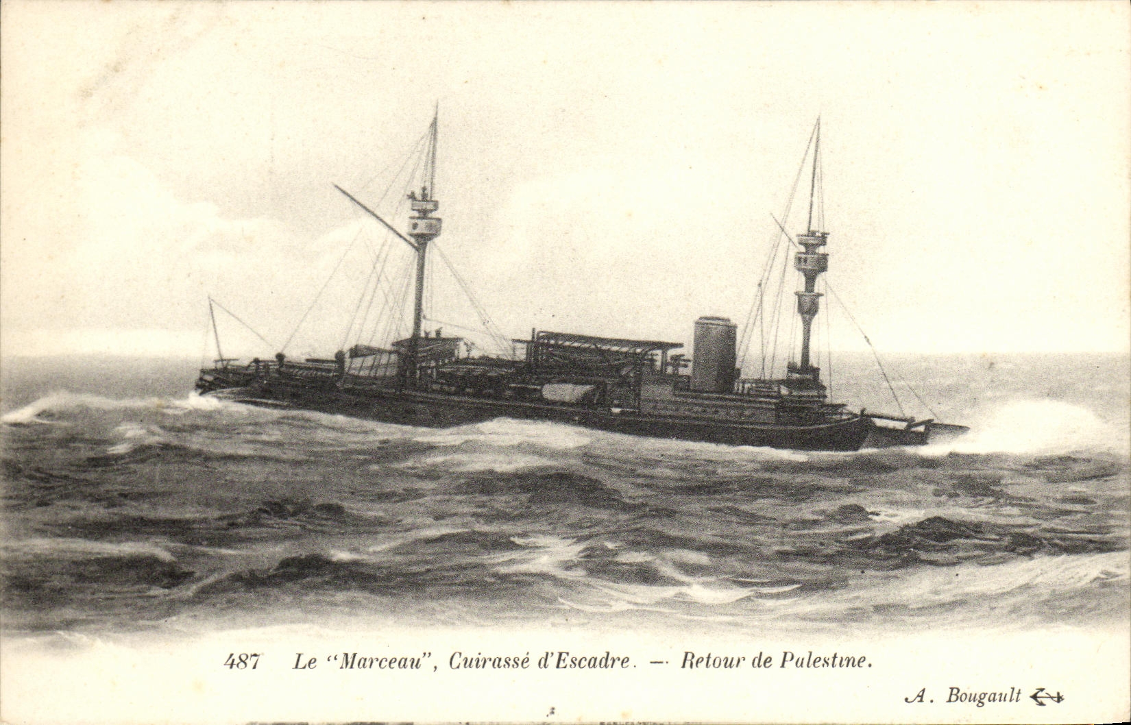 VINTAGE POSTCARD Bateau Marceau suirasse D Retour squadron of Palestine