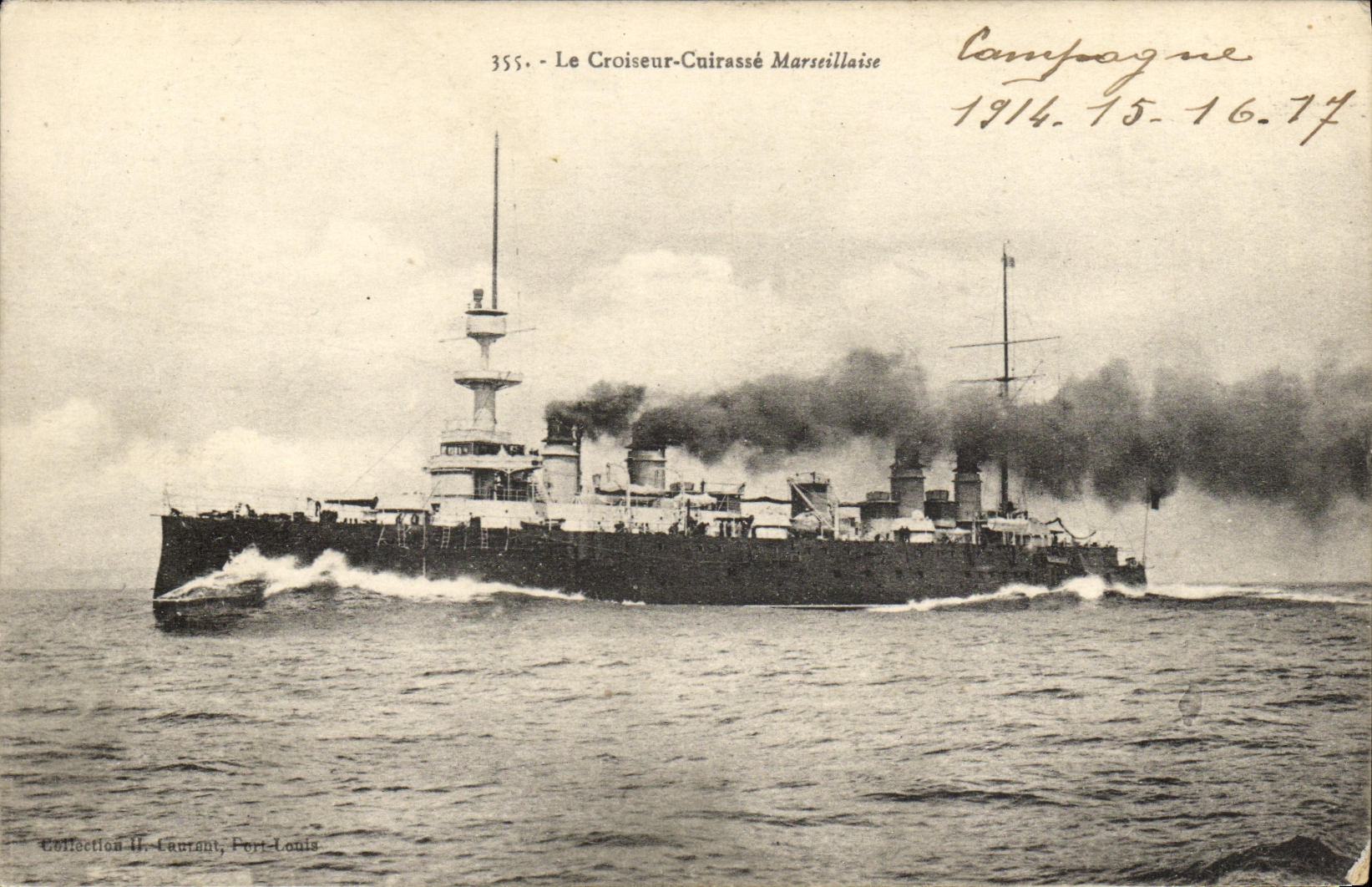 VINTAGE POSTCARD Bateau Cruiser Armours Marseilles
