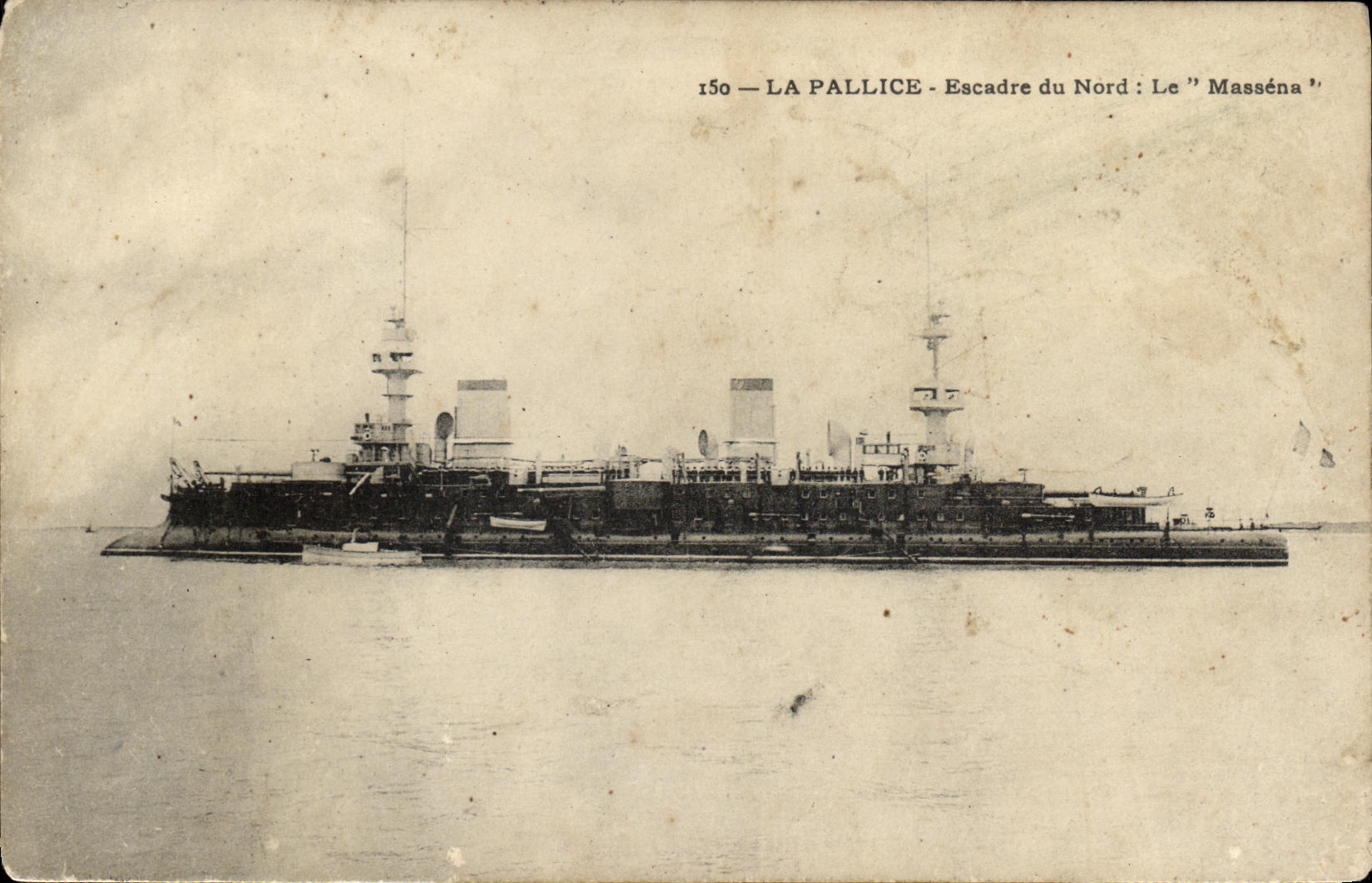 VINTAGE POSTCARD Bateau Massena Armours D Escadre squadron of north