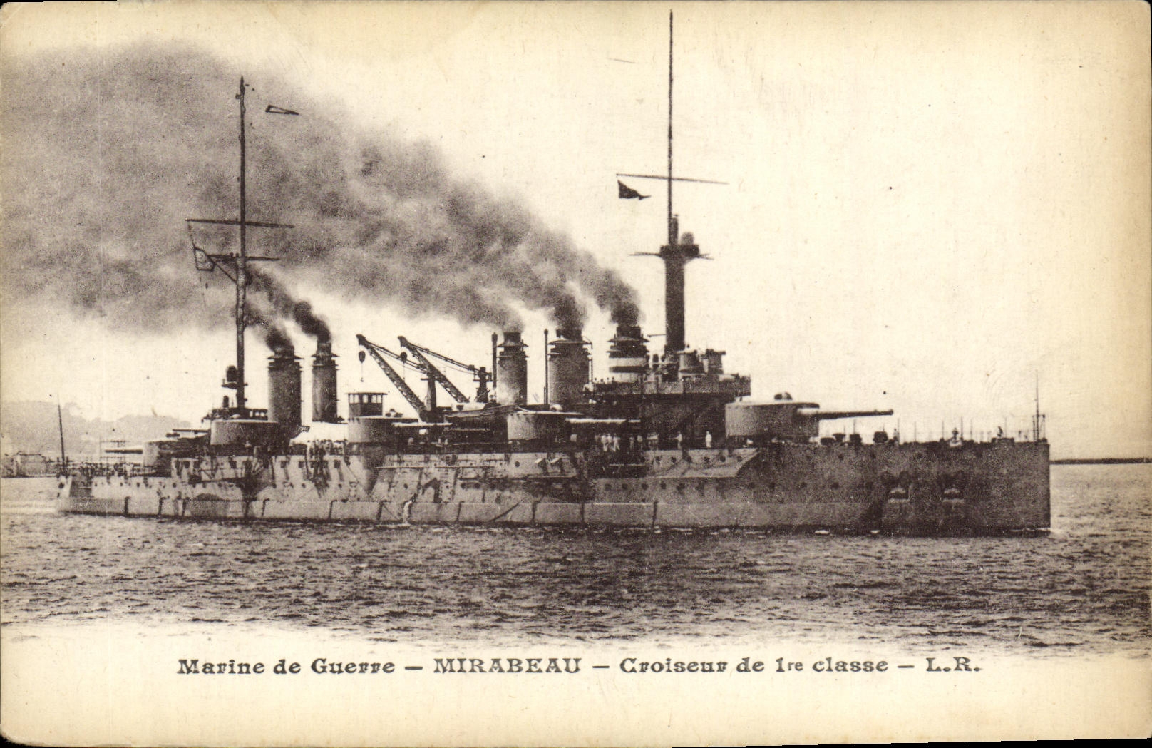 VINTAGE POSTCARD Boat Cruiser of 1st Mirabeau class