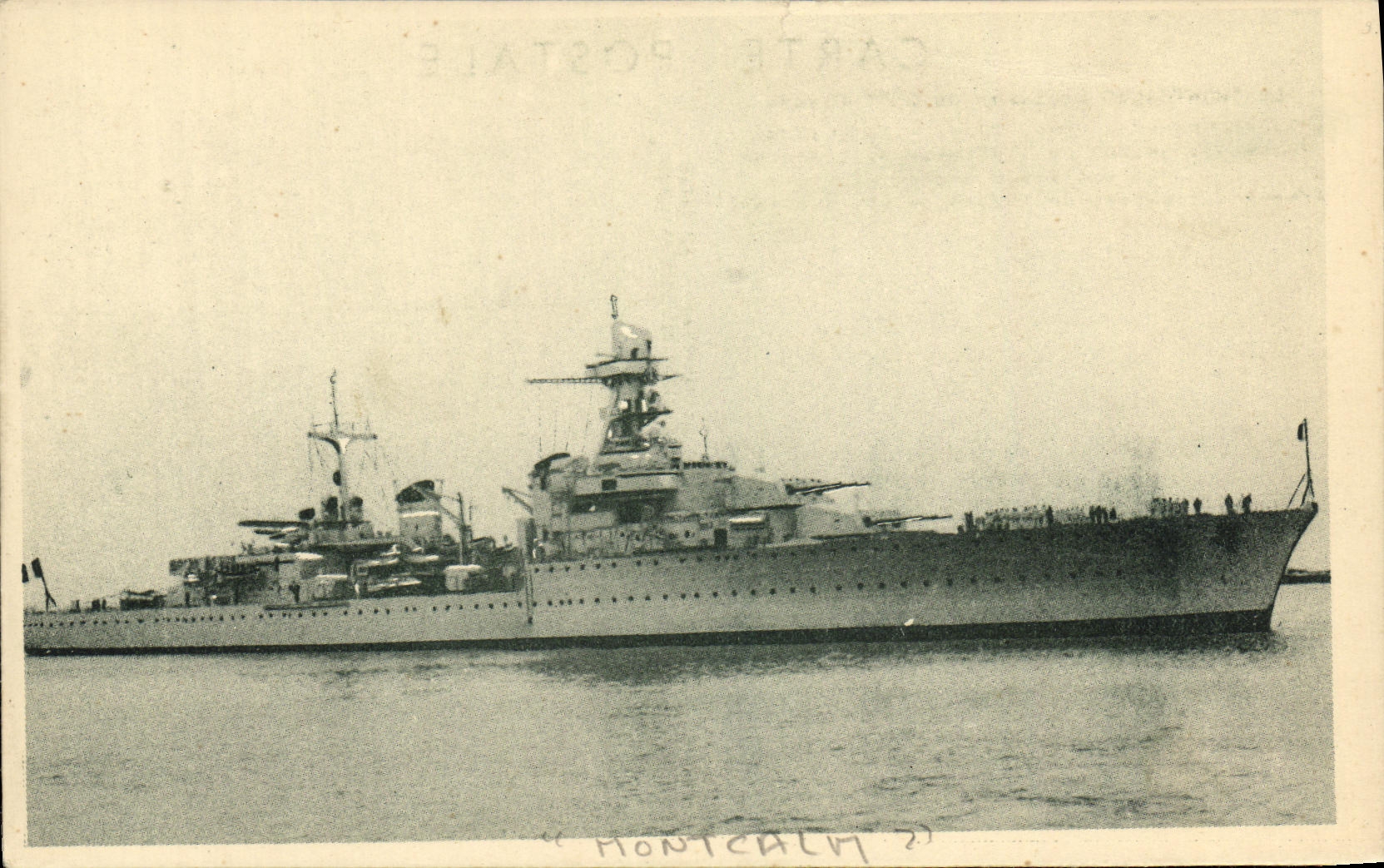 VINTAGE POSTCARD Boat Montcalm Cruiser of 2nd class