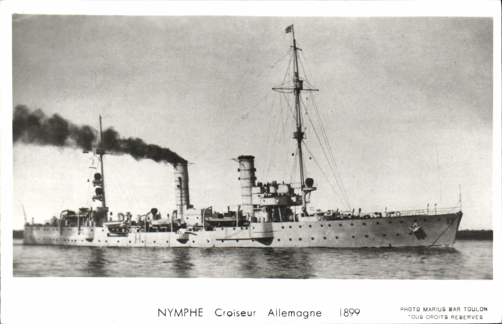 MODERN CARD Boat Nymph Cruiser Germany 1899