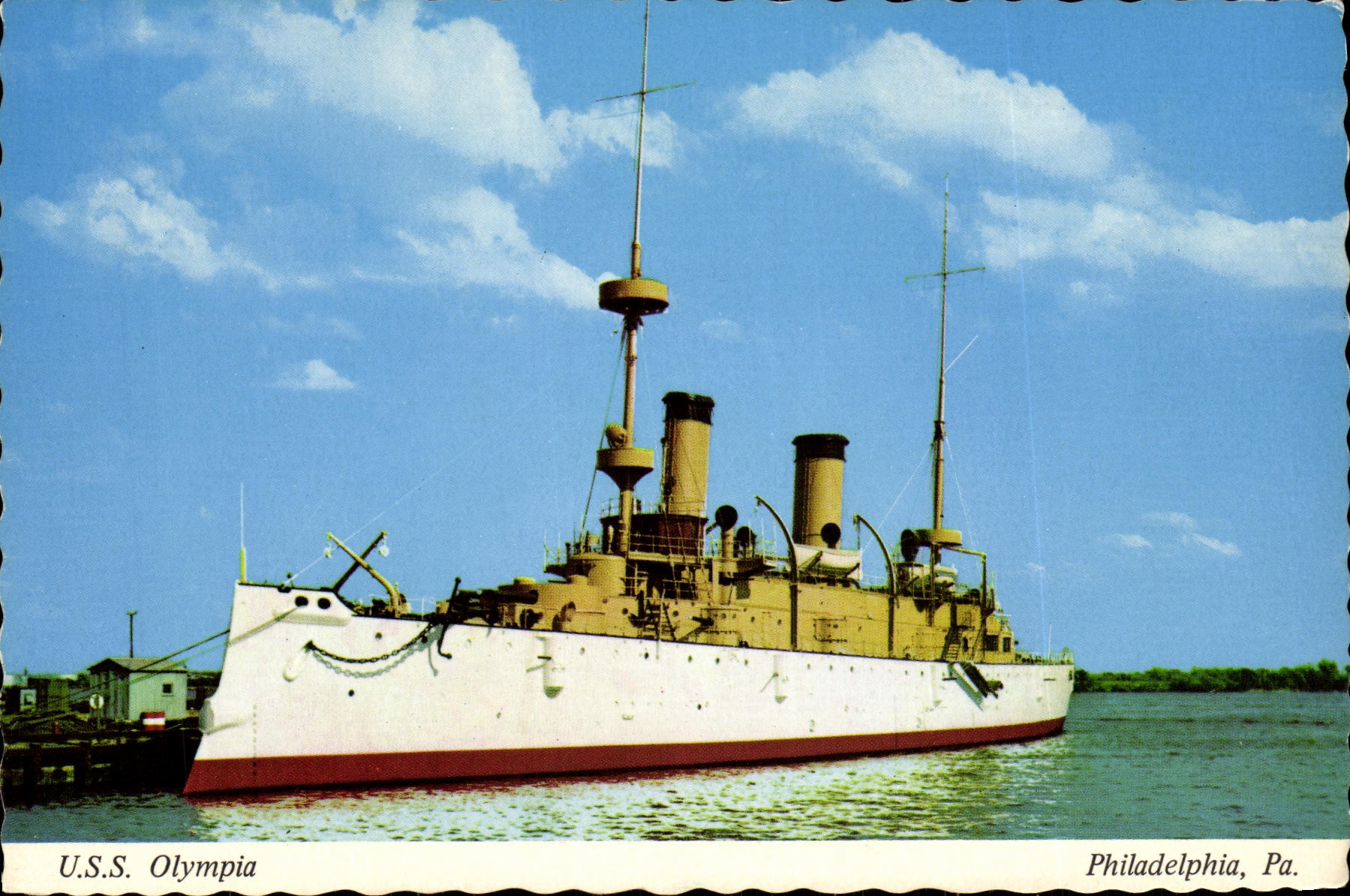 MODERN CARD WORN Boat Olympia Philadelphia Pa