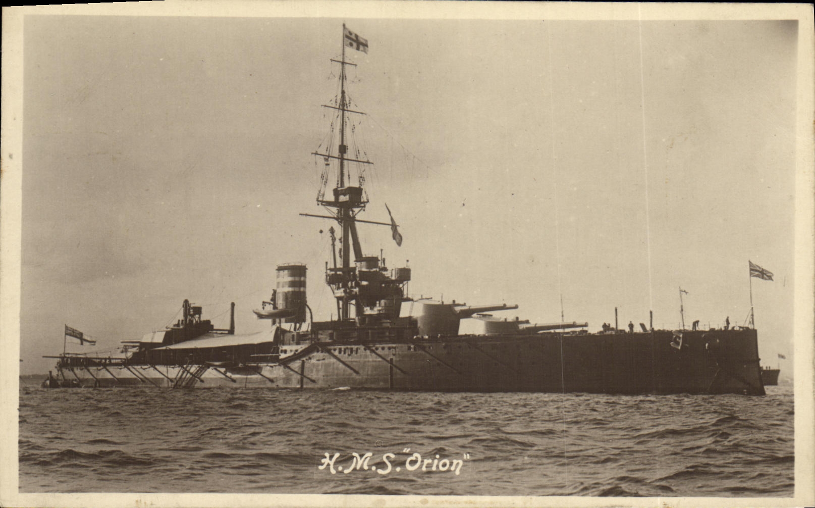 VINTAGE POSTCARD Boat HMS Orion
