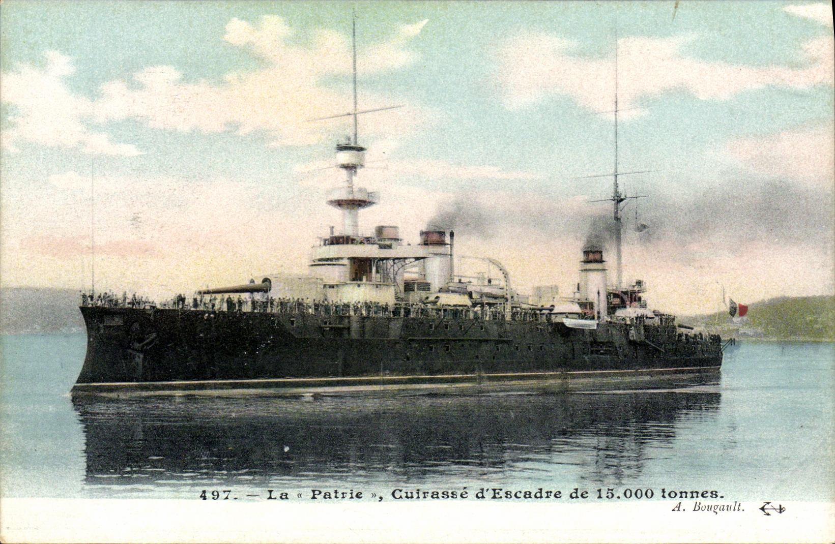 VINTAGE POSTCARD Bateau War the Fatherland armours D squadron of 15000 tons