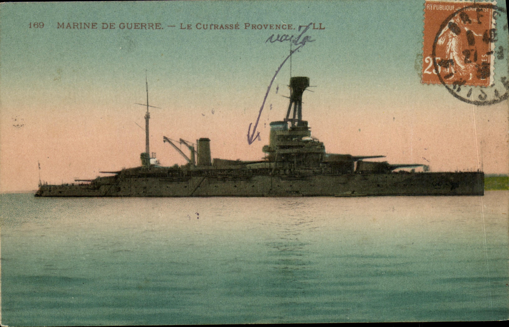 VINTAGE POSTCARD Bateau War Armours Provence