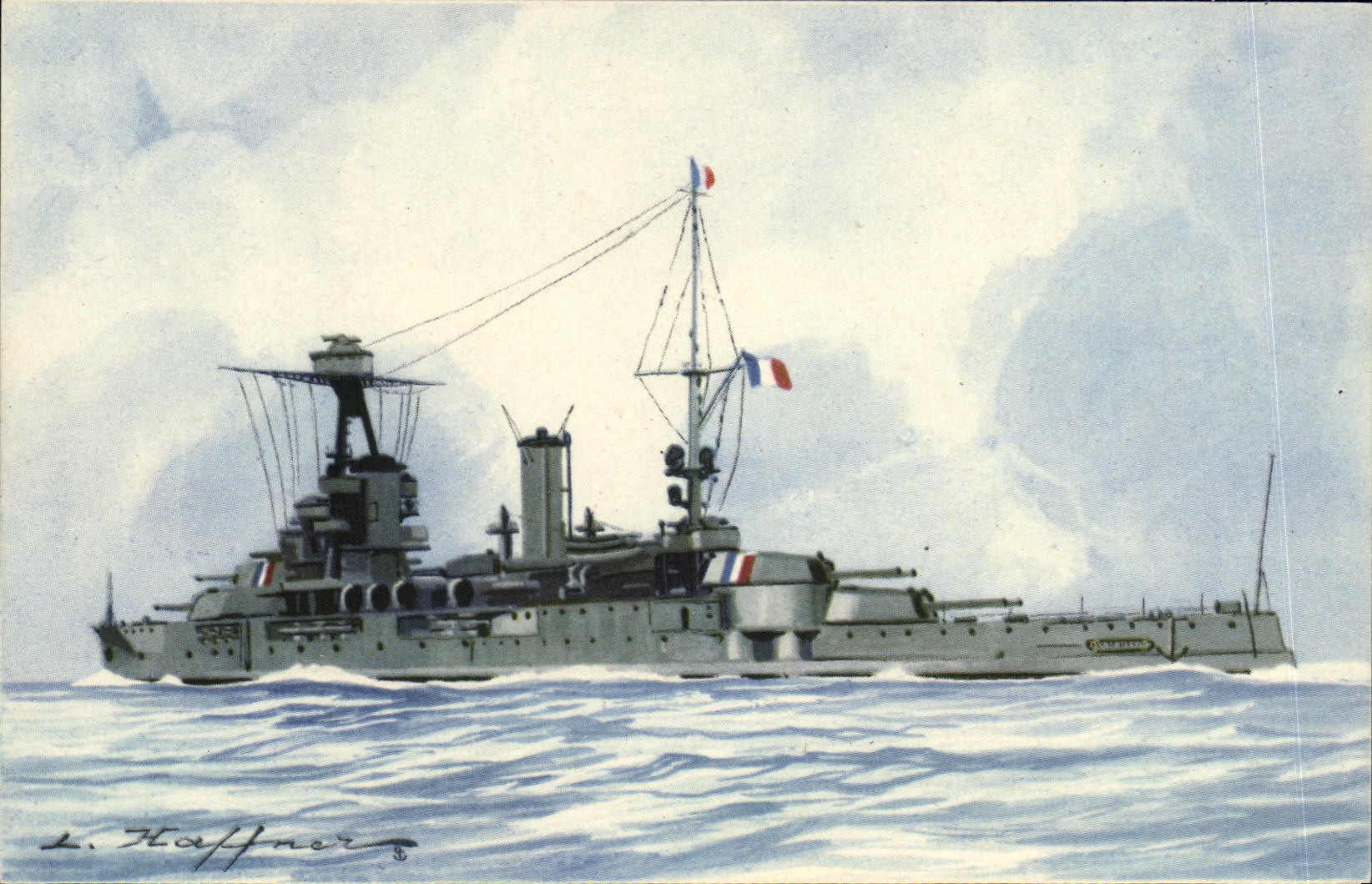 VINTAGE POSTCARD Bateau Haffner War Armours Provence