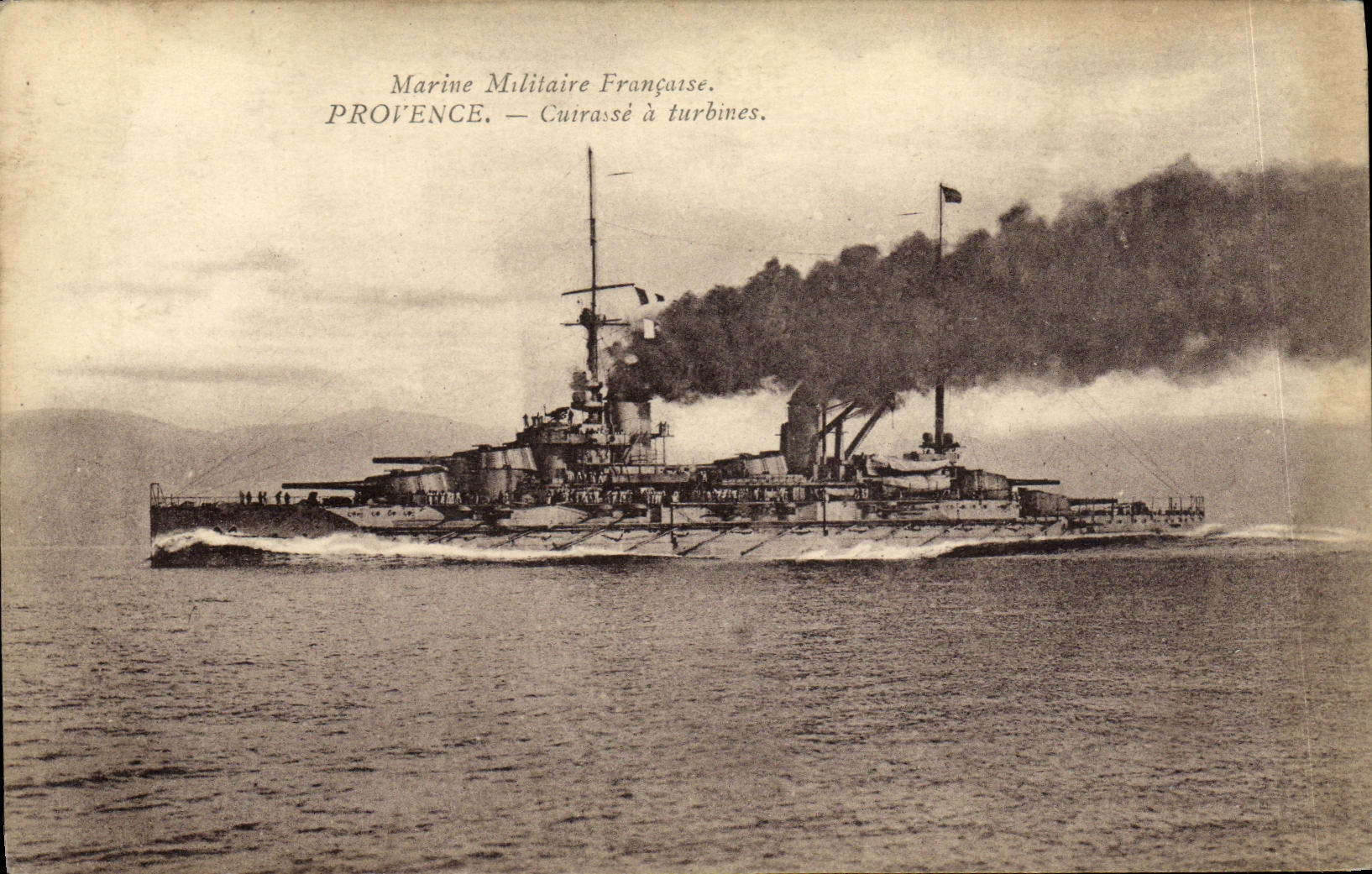 VINTAGE POSTCARD Bateau War Armours has Provence turbines