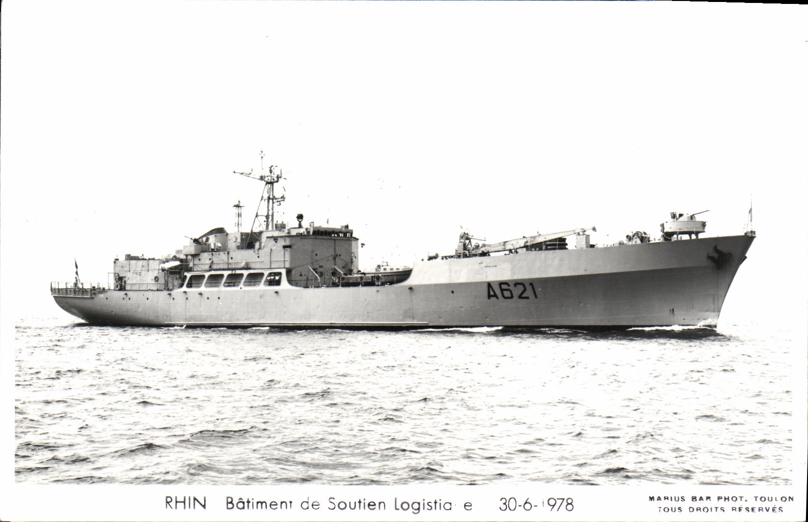 MODERN CARD Boat War the Rhine Building of soutine logistics 1978