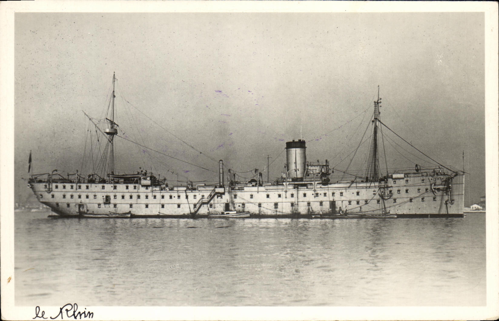 VINTAGE POSTCARD Boat War Rhine