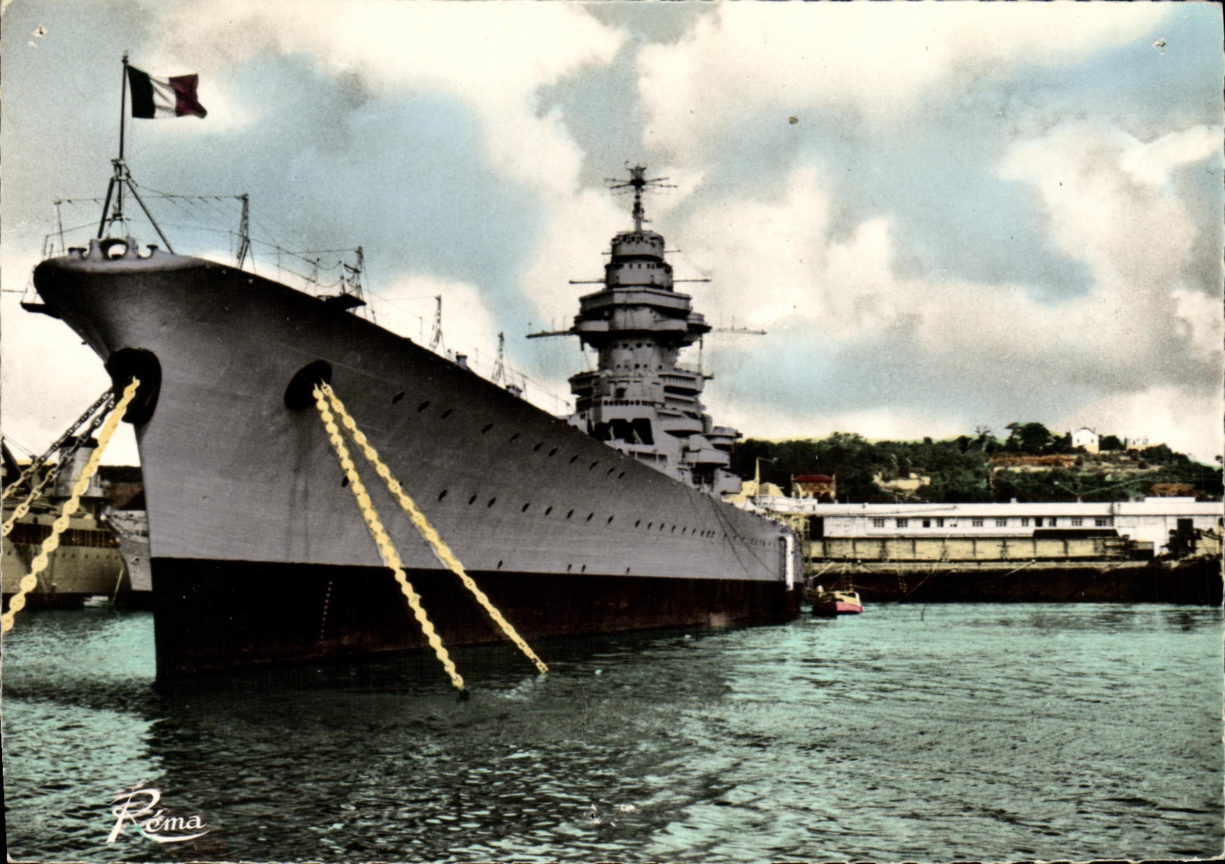 MODERN CARD Boat War Richelieu with damping in roads