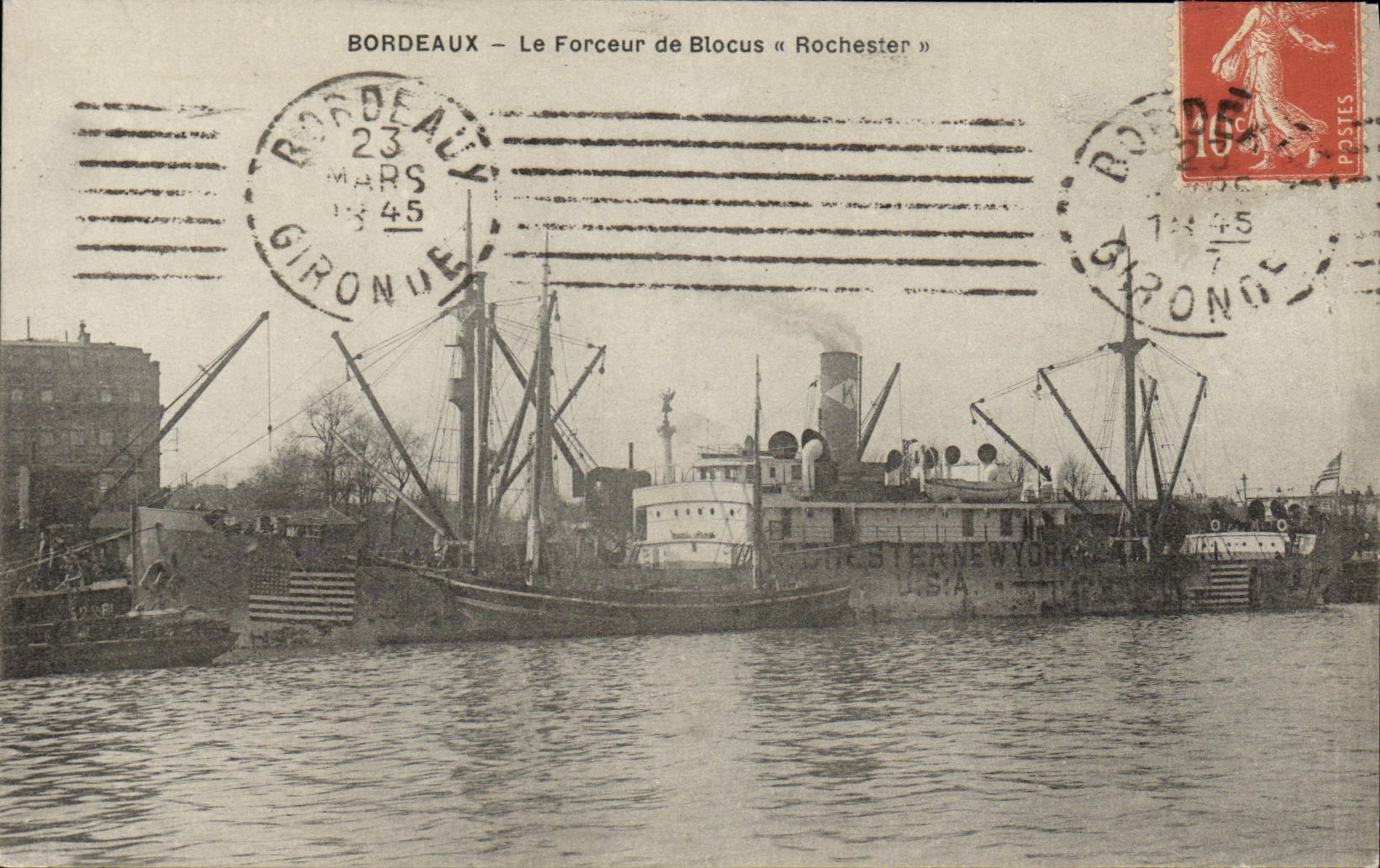 VINTAGE POSTCARD Boat War Forcer of Rochester blockade
