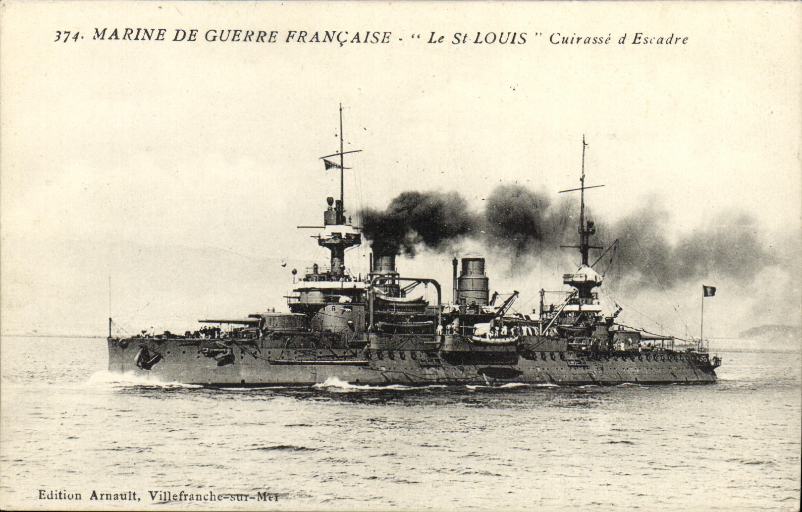VINTAGE POSTCARD Bateau War St Louis Armours D squadron