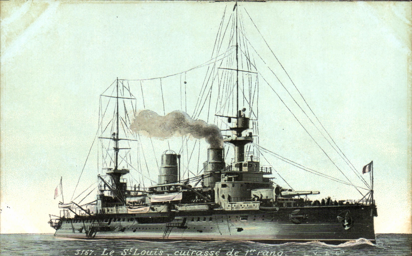VINTAGE POSTCARD Bateau War Saint Louis Armours 1st rank