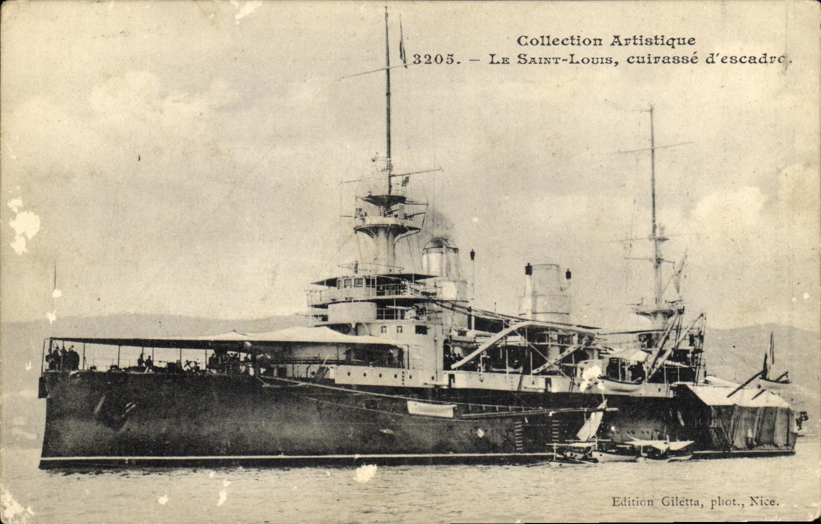 VINTAGE POSTCARD Bateau War Saint Louis Armours D squadron