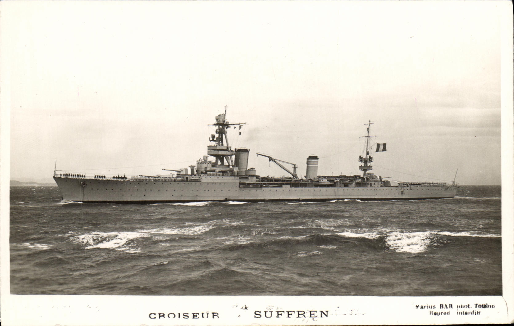 VINTAGE POSTCARD Boat War Suffren cruiser