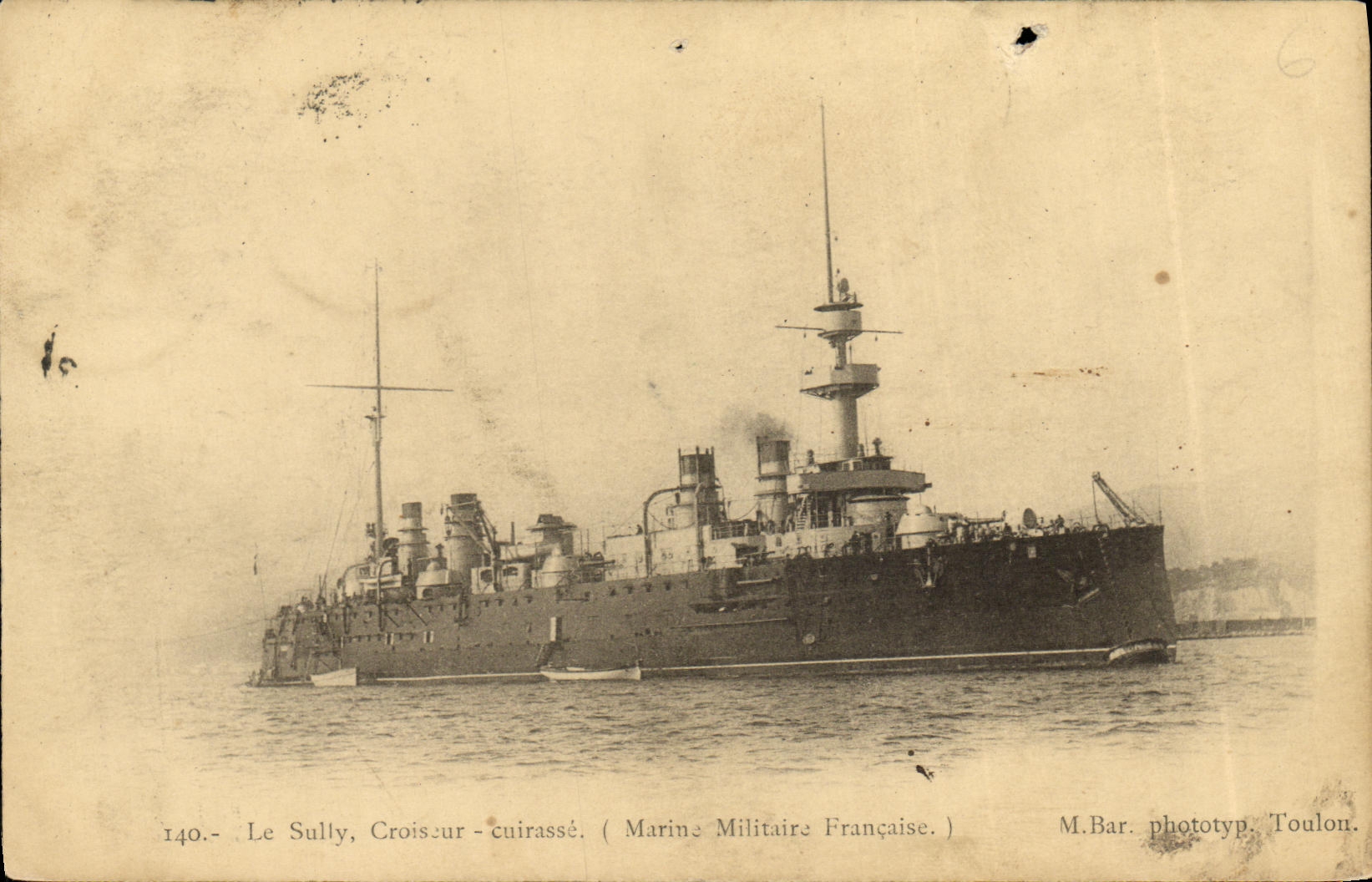 VINTAGE POSTCARD Bateau War Sully Croiseur armours