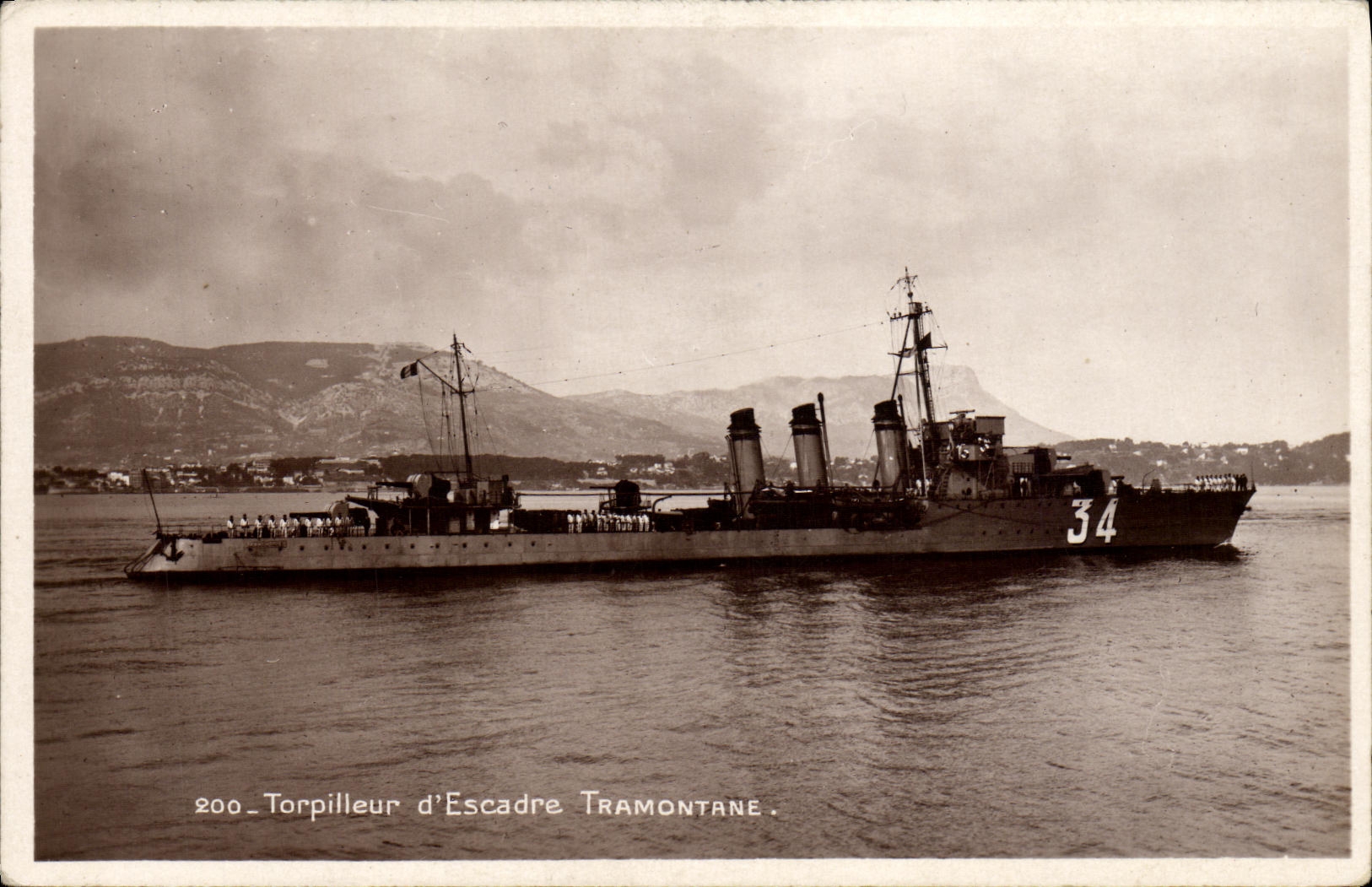 VINTAGE POSTCARD Boat War Toprilleur D squadron Tramontana