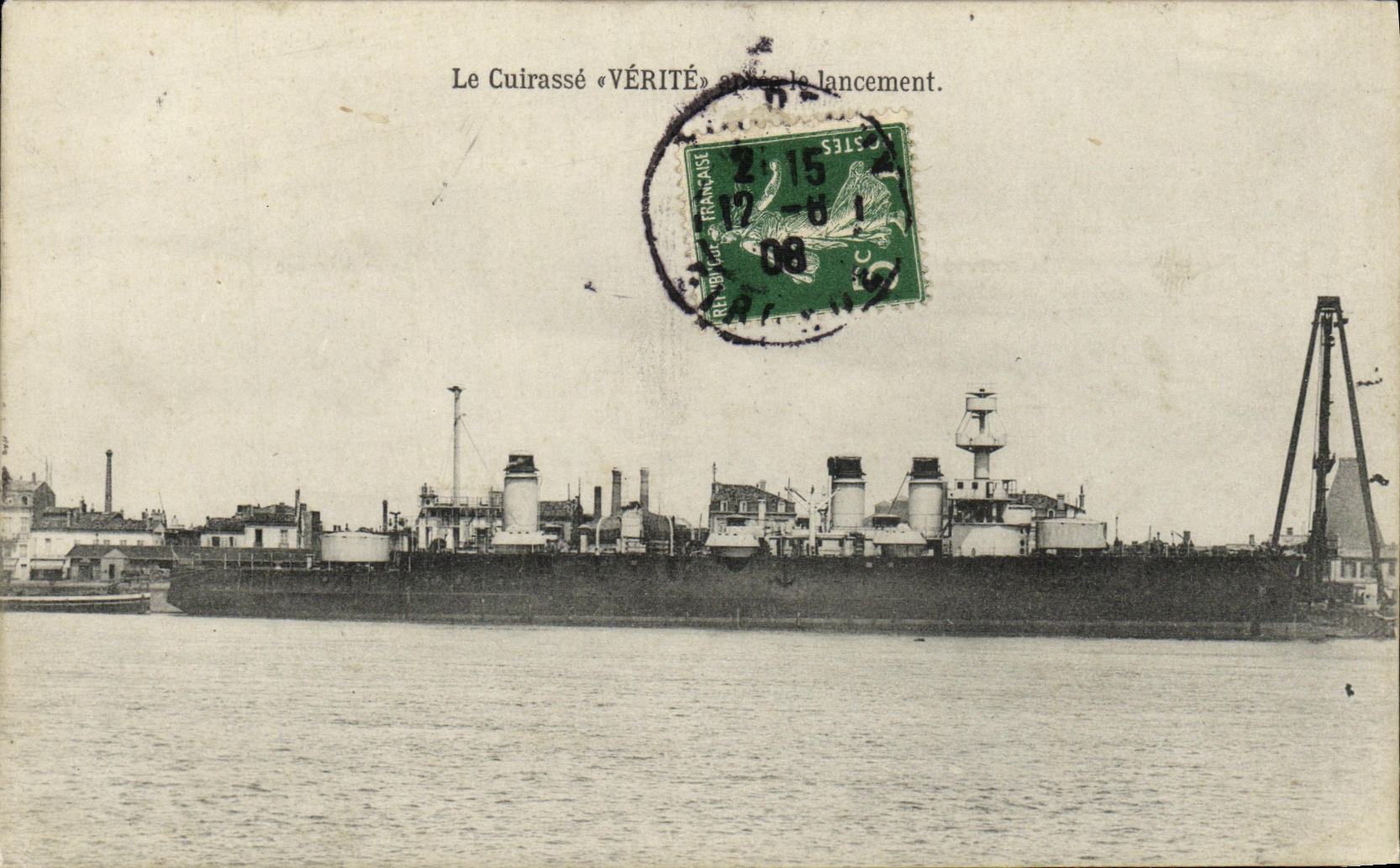 VINTAGE POSTCARD Bateau War Armours Truth after launching