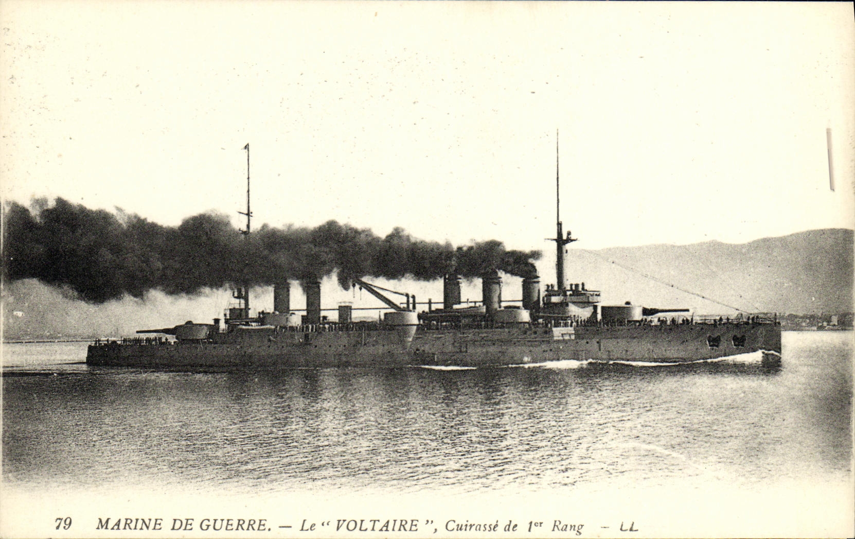 VINTAGE POSTCARD Bateau War Dreadnoughts Voltaire Armours 1st rank