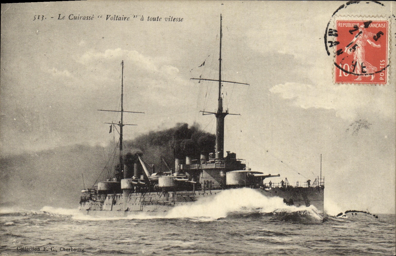 VINTAGE POSTCARD Bateau War Dreadnoughts Voltaire has any Cuirasse speed