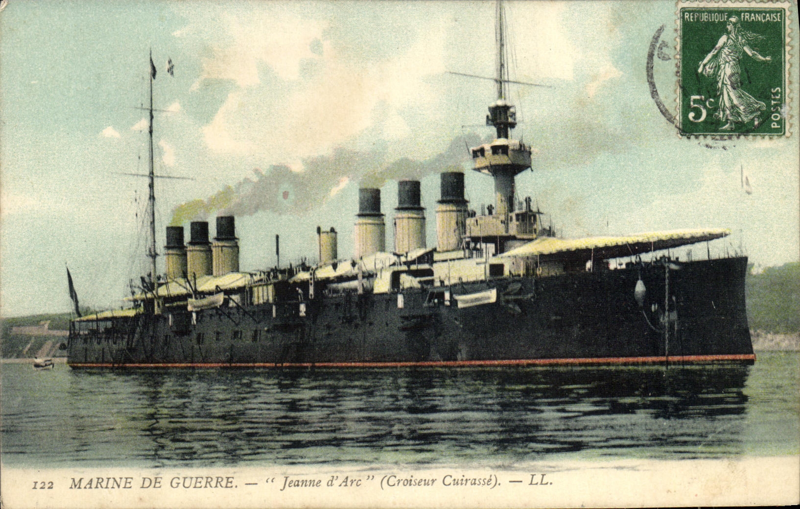 VINTAGE POSTCARD Bateau War Jeanne D arc Croiseur armours