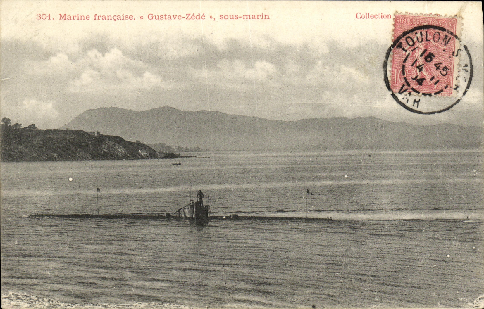 VINTAGE POSTCARD Boat War Gustave Zede Submarine