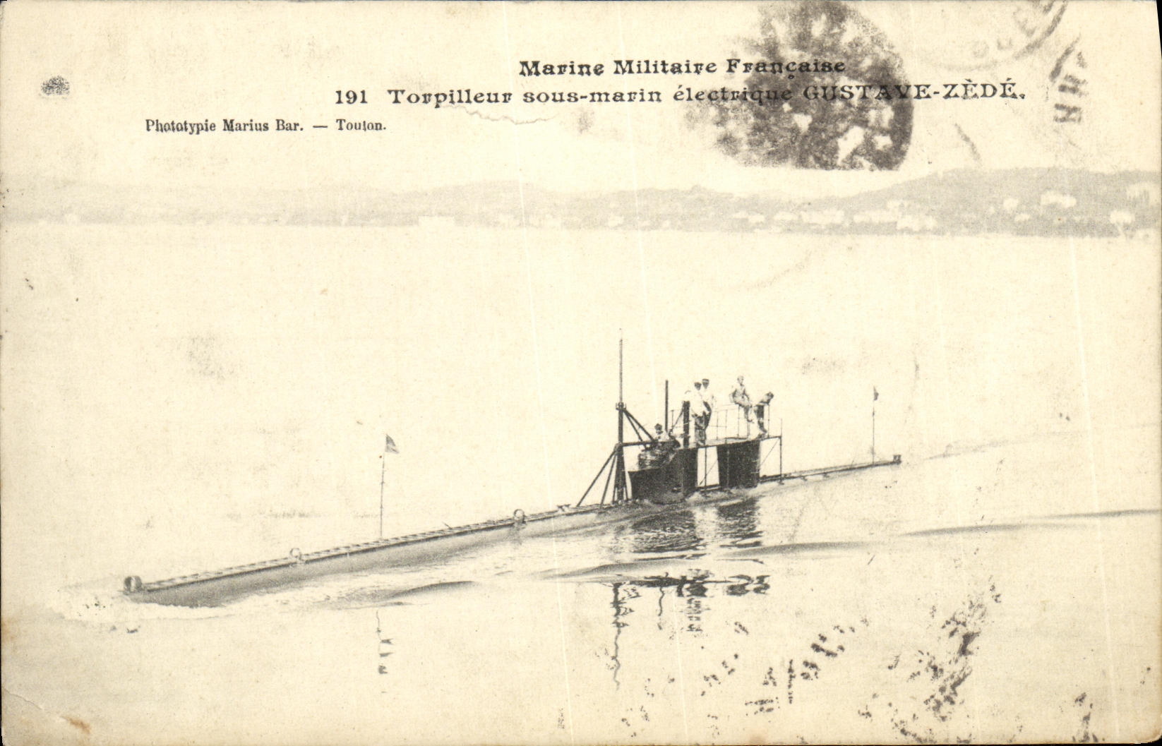 VINTAGE POSTCARD Boat War electric Destroyer submarine Gustave ZEde