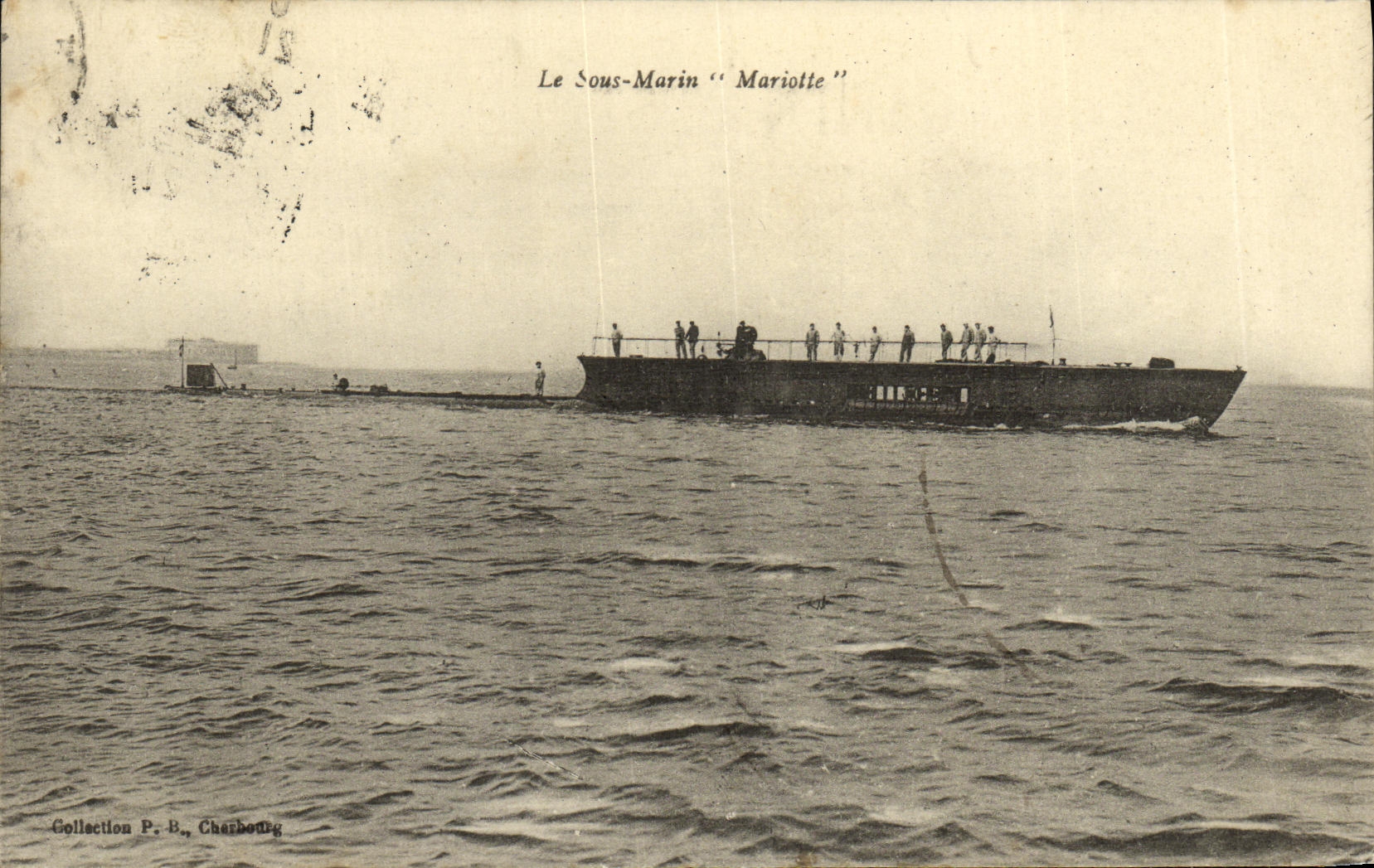 VINTAGE POSTCARD Boat War Mariotte Submarine